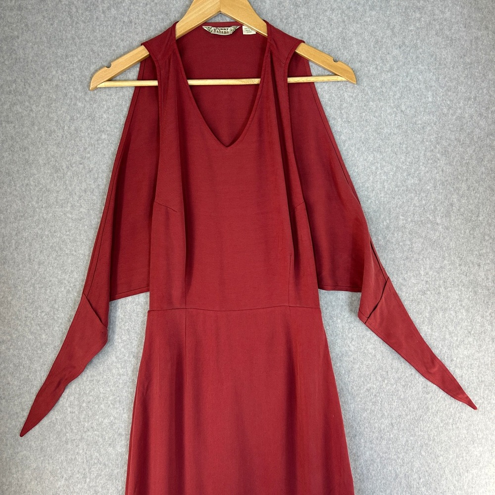 Tommy Bahama Womens Size 2 Red 100% Silk Wrap Tie Front Sleeveless Maxi Dress - Picture 4 of 16